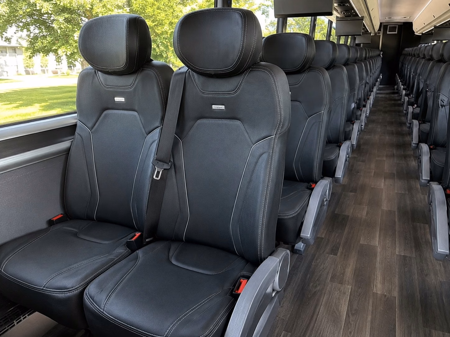 56 passenger charter bus interior